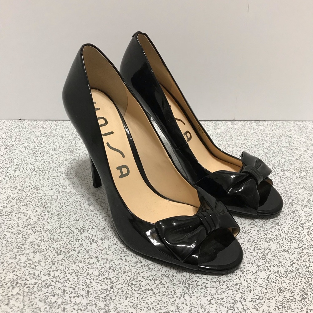 Black Bow Open Toe Heels